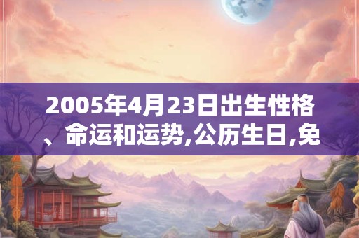 2005年4月23日出生性格、命运和运势,公历生日,免费算命