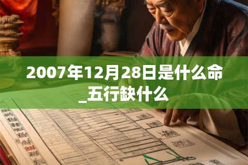 2007年12月28日是什么命_五行缺什么