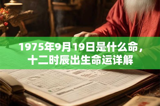 1975年9月19日是什么命,十二时辰出生命运详解 1975年9月19日是什么命,十二时辰出生命运详解
