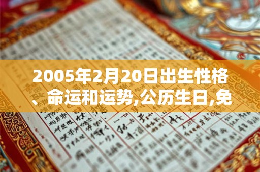 2005年2月20日出生性格、命运和运势,公历生日,免费算命