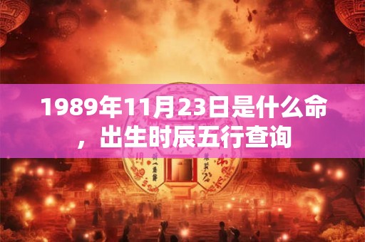 1989年11月23日是什么命,出生时辰五行查询 1989年11月23日是什么命,出生时辰五行查询