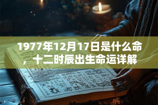 1977年12月17日是什么命,十二时辰出生命运详解 1977年12月17日是什么命,十二时辰出生命运详解