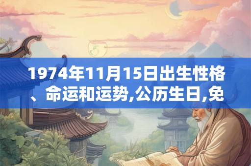 1974年11月15日出生性格、命运和运势,公历生日,免费算命 1974年11月15日出生性格、命运和运势,公历生日,免费算命