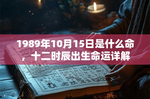 1989年10月15日是什么命，十二时辰出生命运详解