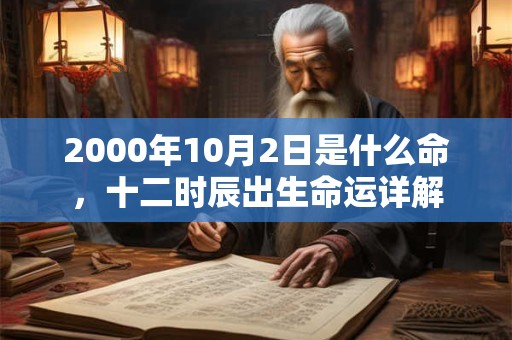 2000年10月2日是什么命,十二时辰出生命运详解 2000年10月2日是什么命,十二时辰出生命运详解