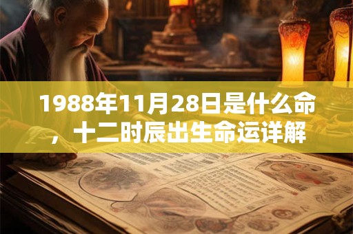 1988年11月28日是什么命，十二时辰出生命运详解