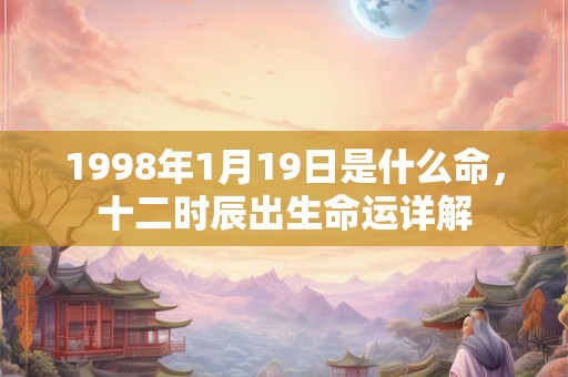 1998年1月19日是什么命，十二时辰出生命运详解