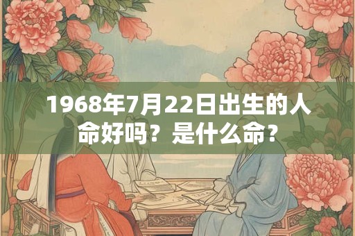 1968年7月22日出生的人命好吗？是什么命？
