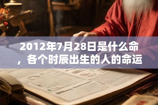 2012年7月28日是什么命，各个时辰出生的人的命运