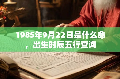 1985年9月22日是什么命，出生时辰五行查询