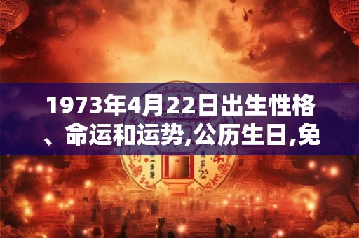 1973年4月22日出生性格、命运和运势,公历生日,免费算命