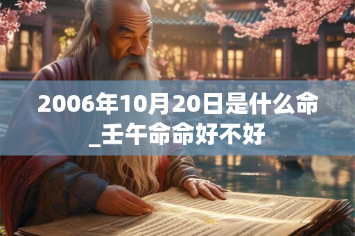 2006年10月20日是什么命_壬午命命好不好 2006年10月20日是什么命_壬午命命好不好