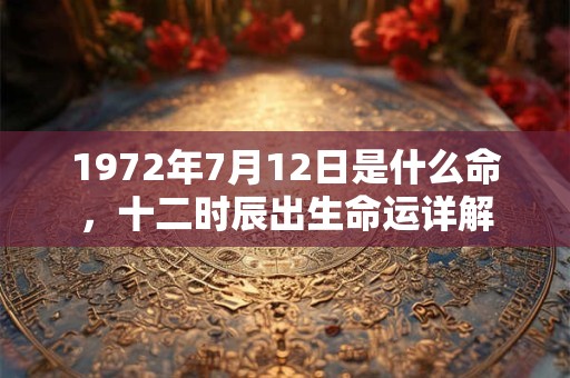 1972年7月12日是什么命,十二时辰出生命运详解 1972年7月12日是什么命,十二时辰出生命运详解