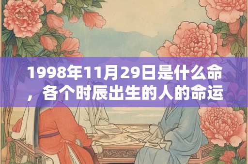 1998年11月29日是什么命，各个时辰出生的人的命运