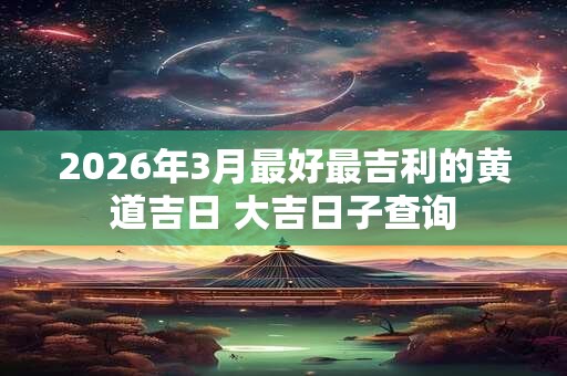 2026年3月最好最吉利的黄道吉日 大吉日子查询 2026年3月最好最吉利的黄道吉日 大吉日子查询