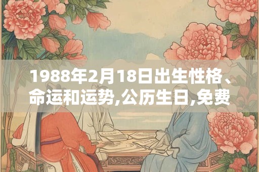 1988年2月18日出生性格、命运和运势,公历生日,免费算命