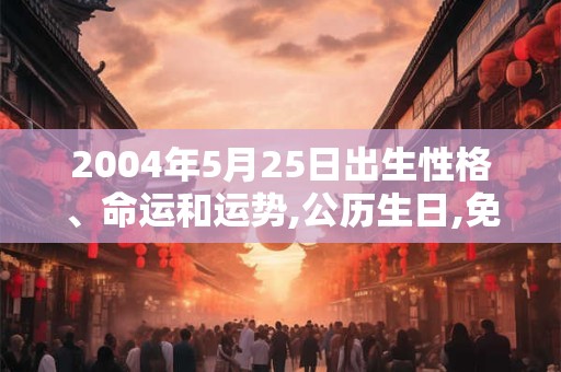 2004年5月25日出生性格、命运和运势,公历生日,免费算命 2004年5月25日出生性格、命运和运势,公历生日,免费算命