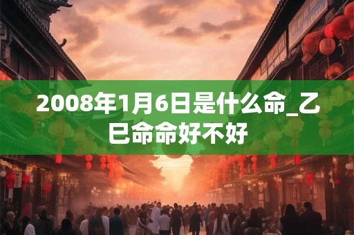 2008年1月6日是什么命_乙巳命命好不好