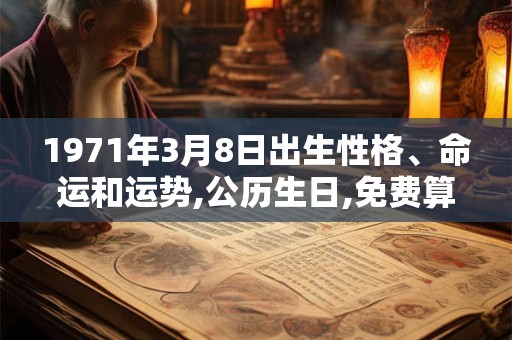 1971年3月8日出生性格、命运和运势,公历生日,免费算命 1971年3月8日出生性格、命运和运势,公历生日,免费算命