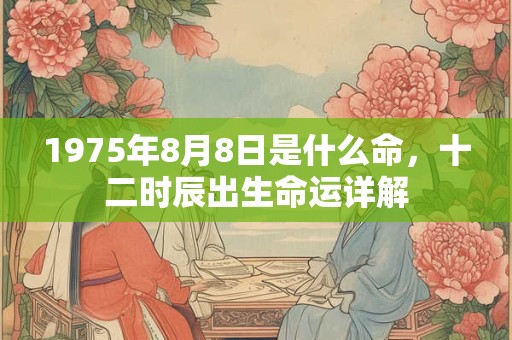 1975年8月8日是什么命，十二时辰出生命运详解