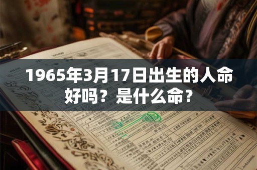 1965年3月17日出生的人命好吗？是什么命？