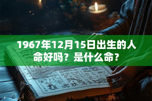 1967年12月15日出生的人命好吗？是什么命？