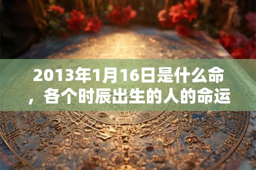 2013年1月16日是什么命,各个时辰出生的人的命运 2013年1月16日是什么命,各个时辰出生的人的命运