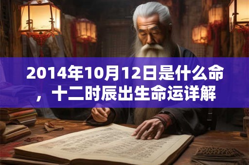 2014年10月12日是什么命，十二时辰出生命运详解