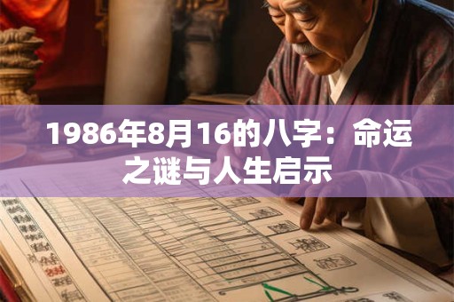 1986年8月16的八字:命运之谜与人生启示 1986年8月16的八字:命运之谜与人生启示