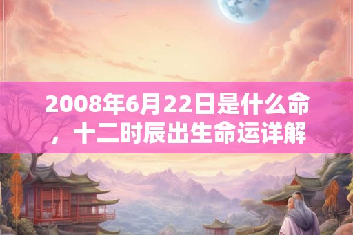 2008年6月22日是什么命，十二时辰出生命运详解