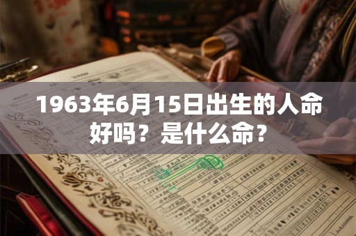 1963年6月15日出生的人命好吗？是什么命？