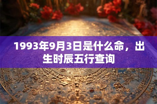 1993年9月3日是什么命，出生时辰五行查询