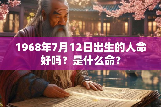 1968年7月12日出生的人命好吗？是什么命？