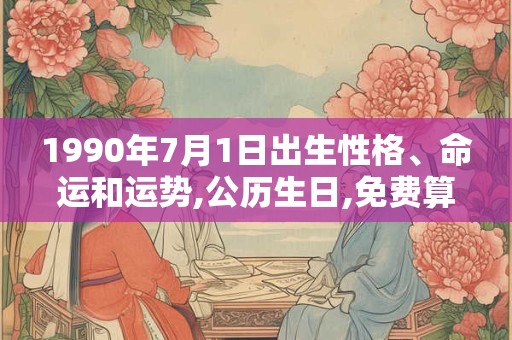 1990年7月1日出生性格、命运和运势,公历生日,免费算命