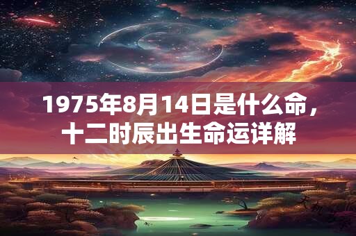 1975年8月14日是什么命，十二时辰出生命运详解