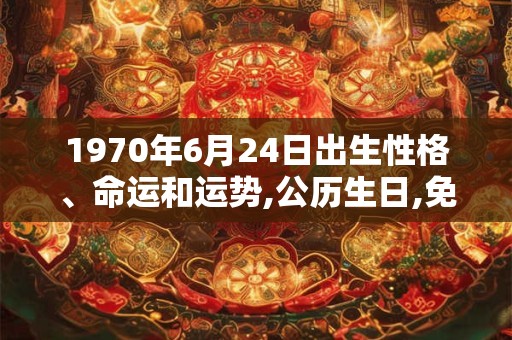 1970年6月24日出生性格、命运和运势,公历生日,免费算命