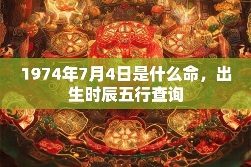 1974年7月4日是什么命，出生时辰五行查询