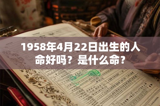 1958年4月22日出生的人命好吗?是什么命? 1958年4月22日出生的人命好吗?是什么命?