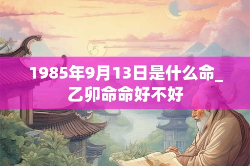 1985年9月13日是什么命_乙卯命命好不好