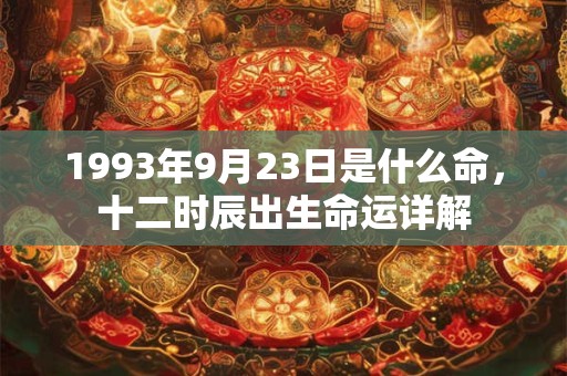 1993年9月23日是什么命，十二时辰出生命运详解