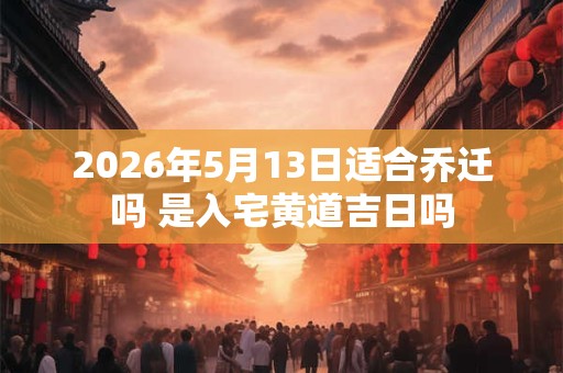 2026年5月13日适合乔迁吗 是入宅黄道吉日吗