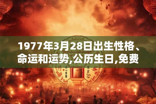 1977年3月28日出生性格、命运和运势,公历生日,免费算命