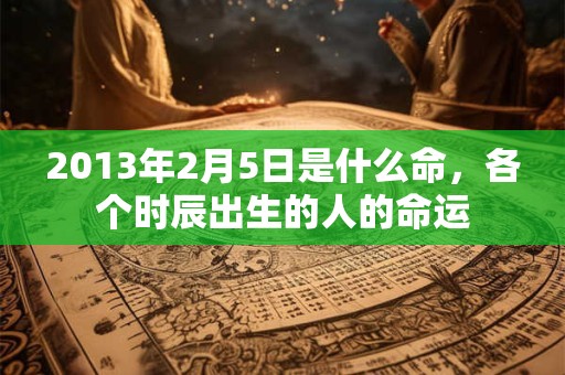 2013年2月5日是什么命，各个时辰出生的人的命运