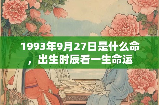 1993年9月27日是什么命，出生时辰看一生命运