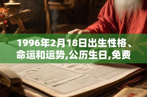 1996年2月18日出生性格、命运和运势,公历生日,免费算命