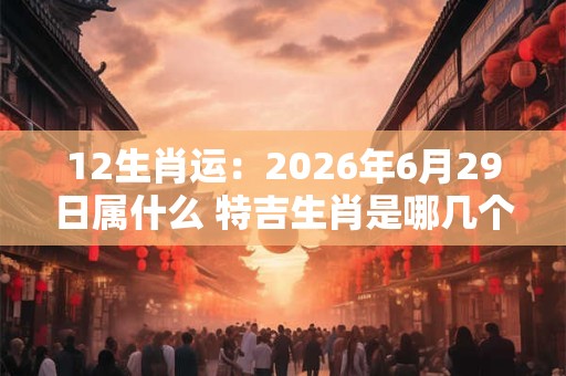 12生肖运:2026年6月29日属什么 特吉生肖是哪几个 12生肖运:2026年6月29日属什么 特吉生肖是哪几个