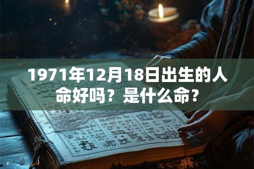 1971年12月18日出生的人命好吗?是什么命? 1971年12月18日出生的人命好吗?是什么命?