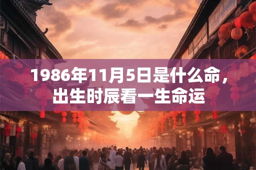 1986年11月5日是什么命，出生时辰看一生命运