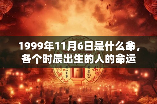 1999年11月6日是什么命，各个时辰出生的人的命运