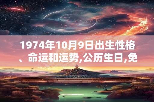 1974年10月9日出生性格、命运和运势,公历生日,免费算命